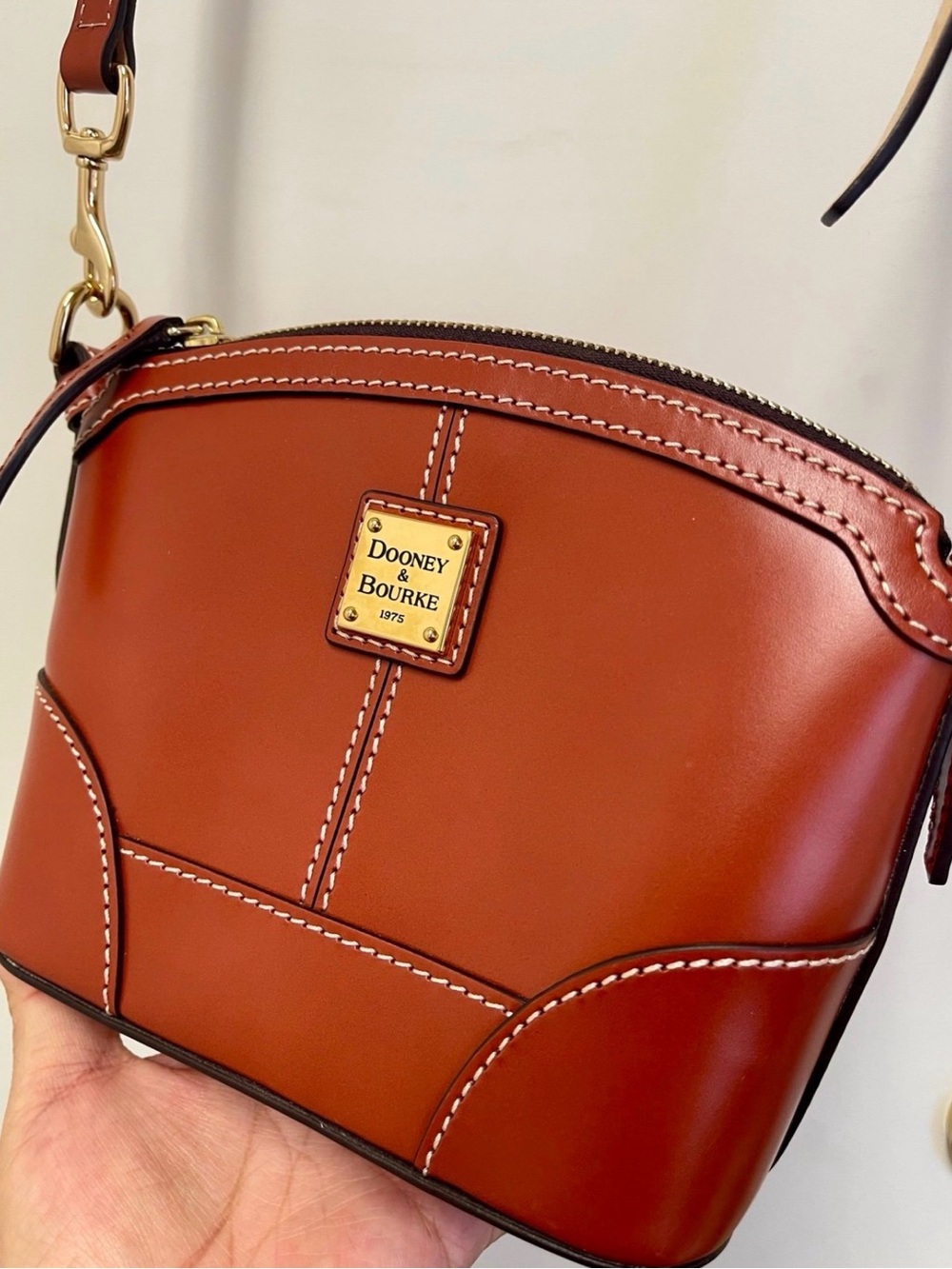 Dooney & Bourke Brown Crossbody Bag with Gold Hardware - Picture 1 of 6